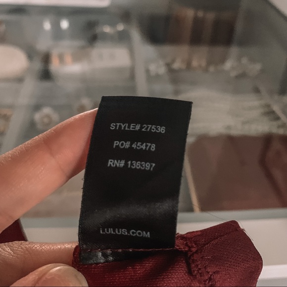 Lulu’s Madalyn Maroon/Burgundy Floral Lace Bridesmaid Formal Maxi Event Gown - Picture 15 of 16